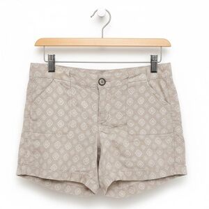 One Song Stylish Beige Patterned Women Shorts